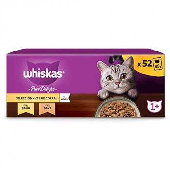 WHISKAS PURE DELIGHT SELECCIÓN AVES 4X85G 13 UNIDADES