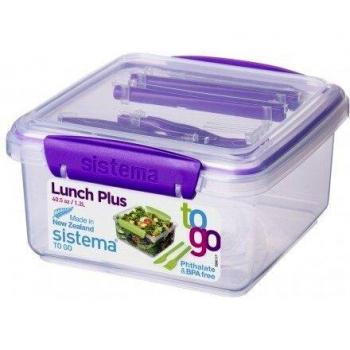 Sistema Lunch Box with Coloured Closures (Pink berry)