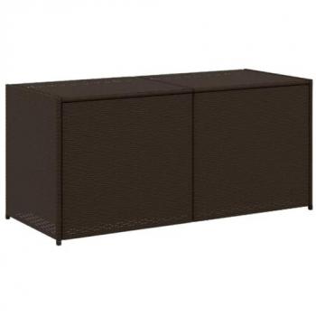 VidaXL Garden Storage Box Brown 74.8 Gal Poly Rattan