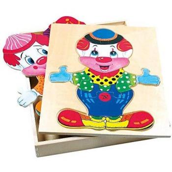 Bino Ankleidepuzzle Friedo, buntes Holzspiel für Jungen und Mädchen
