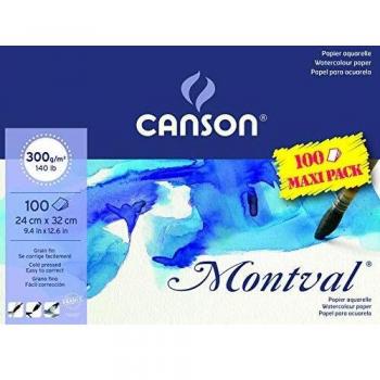 Bloc de Papel Encolado 24x32 cm 100 Hojas Canson Montval 300g