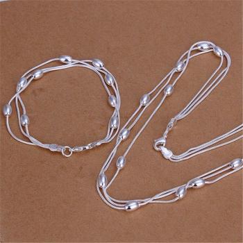 Women's 925 Silver Color Charm Jewelry Set