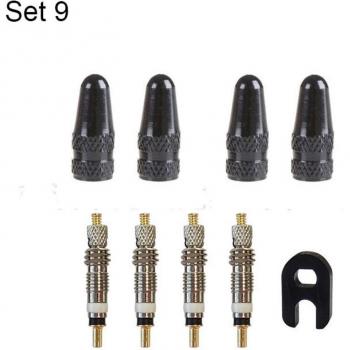 Bike Tire Presta Valve Core Set with Removal Tool