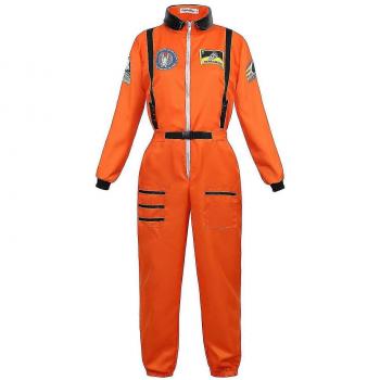 Combinaison d’astronaute adulte, uniforme orange zippé, taille L