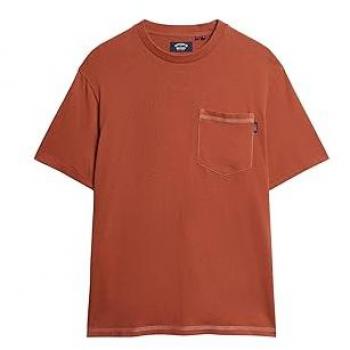 T-shirt Superdry A Maniche Corte con Taschino, Smoked Cinnamon Orange, 2XL