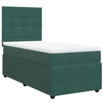 Sommier et matelas vert foncé 80x200 cm en velours