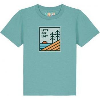 T-shirt Kids Let’s Get Lost Verde-azzurro