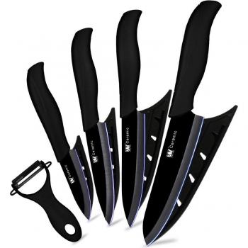 Pack VertiZirc 4 pièces – Couteau, Éplucheur, Porte‑Couteaux en Céramique