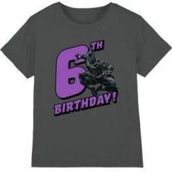 Kids Black Panther 6th Birthday T-Shirt – Charcoal