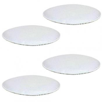 Lot de 4 galettes d'assise LESLIE en feutre blanc avec picots