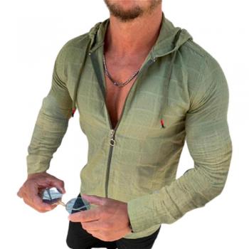 Sweat à capuche casual homme Manchalk slim vert 3XL