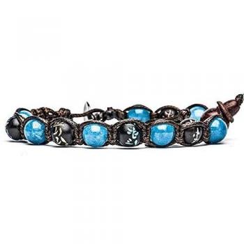 Bracciale Tamashii Mantra agata azzurra bhs200-53