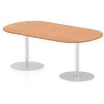 Italia 1800mm Poseur Boardroom Table Oak Top 725mm High Leg