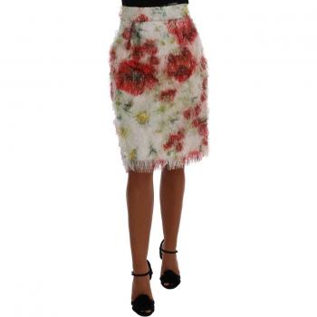 Dolce & Gabbana XS Floral High-Waisted Midi Skirt