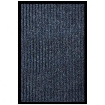 Tapis de porte d'entrée rayé bleu 80x120 cm