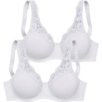 Petite Fleur Minimizer BH – 2er Pack, weiße Spitze und Baumwolle