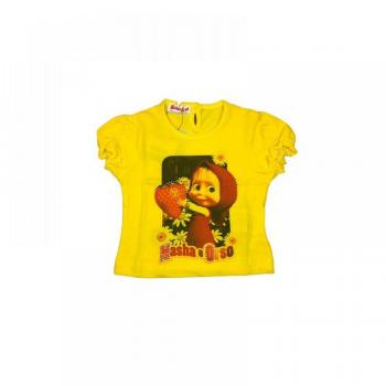 Maglietta bimba neonata Masha e Orso giallo 12 m