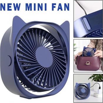Portable USB Desktop Fan with 360 Degree Rotation and 3 Speed Settings