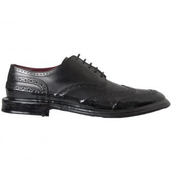 Black Leather Oxford Wingtip Formal Men Shoes