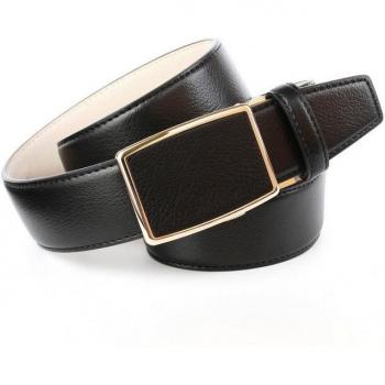 Damen Ledergürtel von Anthoni Crown, Größe 110, schwarz, mit goldfarbener Schnalle