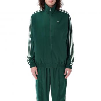 Adidas Originals Men’s Green Zip-Through Pullover, Size M, Appliqué Design