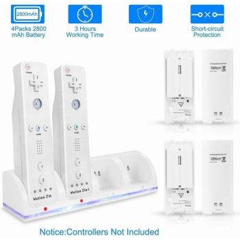 Base de chargement pour télécommande Wii et batteries rechargeables