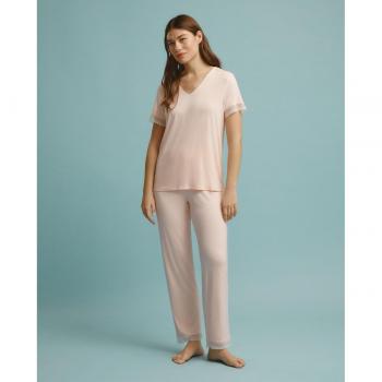 Camiseta de Pijama Énfasis con Detalles de Encaje
