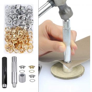 120 sets Grommet Eyelets with Washer and 3 Tool Storage Box for Tarpaulin