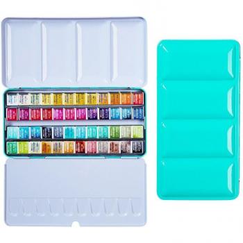 Conjunto de acuarelas sólidas en lata