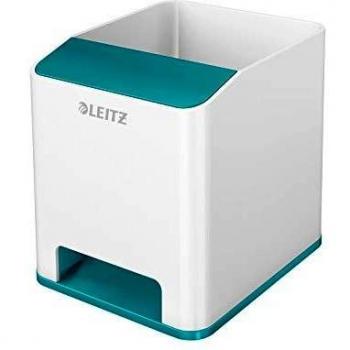 Leitz WOW Sound Pen Holder Dual Colour WhiteIce Blue 53631051 LZ12209