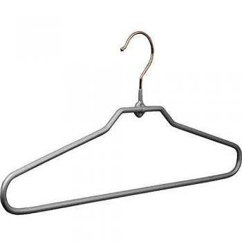 Silberfarbener Kleiderbügel Pieperconcept 840 – 40 cm, rutschhemmend, 8 mm breite Auflage