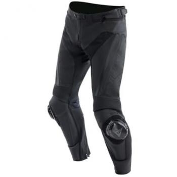 Pantaloni da Moto in Pelle Traforati Dainese Delta 4 Professionali Nero Taglia 54