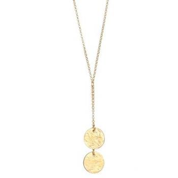 Elli Feine Y-Kette mit strukturiertem Coin Anhänger 925 Silber