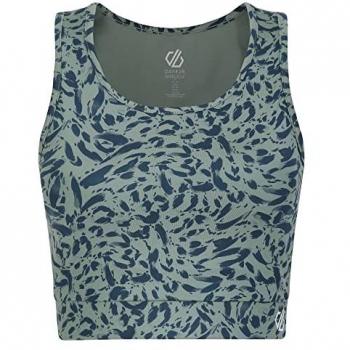 Dare2b Move Longline Medium Impact Sports Bra for Women in Green