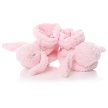 Newborn Girl Booties – Pink Rabbit Design