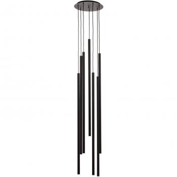 7-Bulb Black Laser Pendant Light