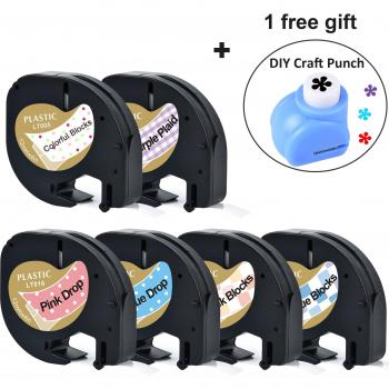 Dymo Letratag 91331 Etikettenband 6Stck gemischt farbe für LT-100H LT-100T