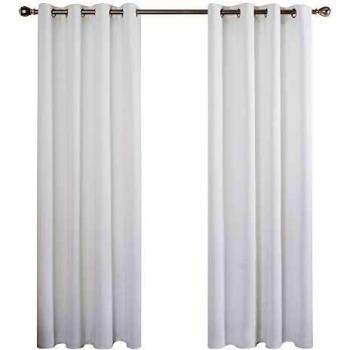 Deconovo Ösenvorhang, 280x140 cm, Weiß, 2er Set