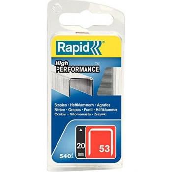 Rapid No. 53 Fine Wire Staples, 20 mm, Pack of 540