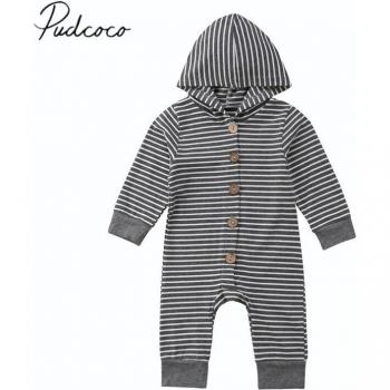 Kausaler Einreiher für Babys mit Kapuze
