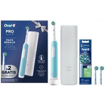 Pro 1 Oral-B Turquesa: Cepillo + Funda de Viaje + 2 Cabeza‑Cross Action
