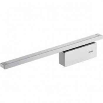 ActiveStop Amortisseur de porte GEZE, finition argent HLT, installation sur applique