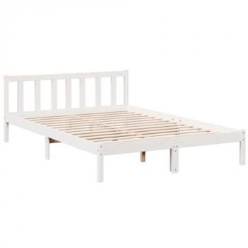 Cama extralarga sin colchón madera maciza pino blanca 160x210cm Vidaxl Blanco