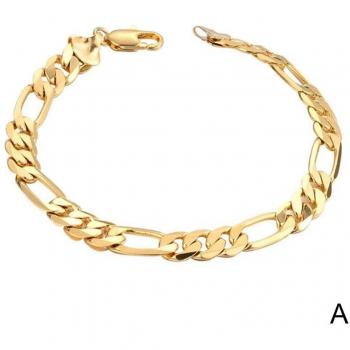 Bracelet homme en acier inoxydable avec finition dorée