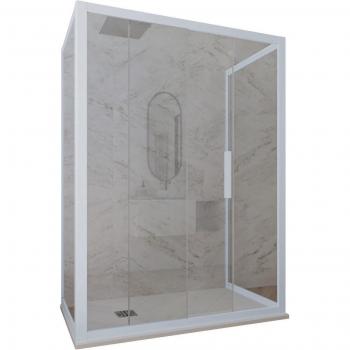 Parois de douche Forte 3 côtés 80x140 cm coulissantes Bleu Vintage