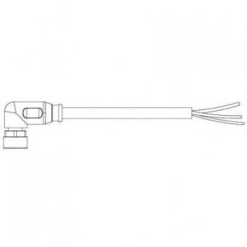 TE Connectivity M8 4-Pin Right Angle Sensor Connector, 5.00m