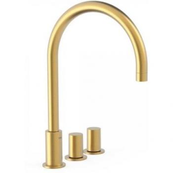 Grifo Bimando pour lavabos – Pose libre couleur or mat 24k – Réf 06110501OM