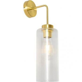 Lampada murale Art Déco oro con vetro