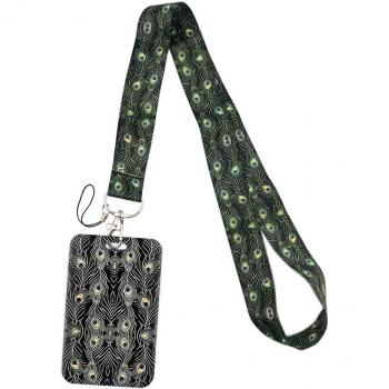 CB589 Bunte Feder Schlüsselband mit Halter