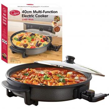 Quest 40cm Multi Function Electric Cooker Pan with Lid 1500w Cooker Multi